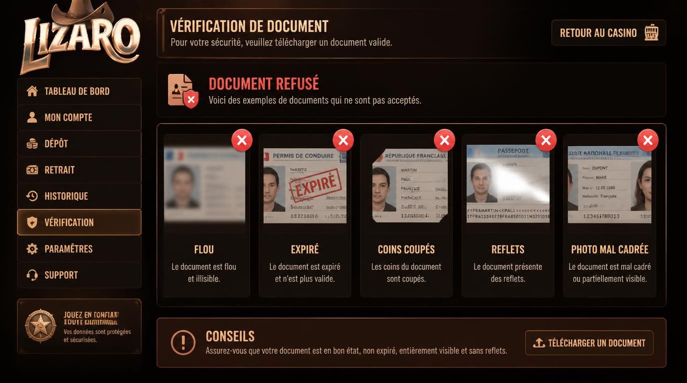 Exemples de documents rejetés lors du contrôle KYC