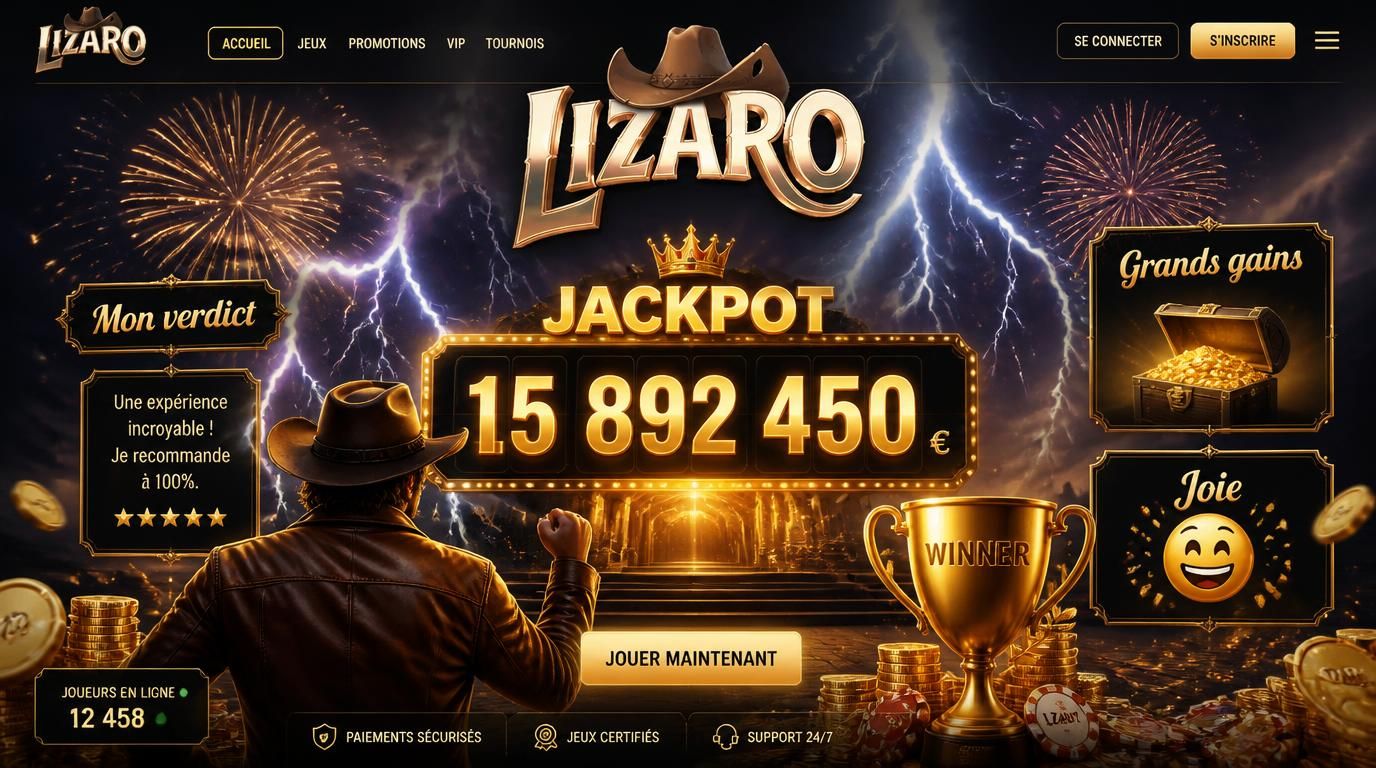  Joueur face à un jackpot remporté 
